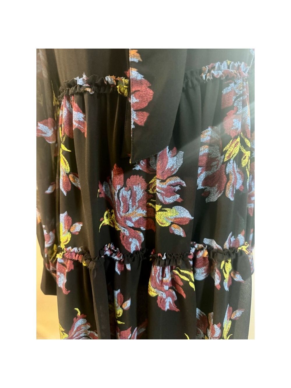 Cinq à Sept Revina Floral Print Mini Dress Black Size 0 Mock-neck Bow Key-hole - Picture 9 of 16